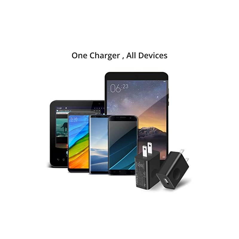 USB Wall Charger,  5V 2A Power Adapter Universal Travel Charger USB Plug Cell Phone Charger Block Cube Compatible with iPhone, iPad, Google Nexus, Samsung, LG, HTC, Moto, Kindle and More
