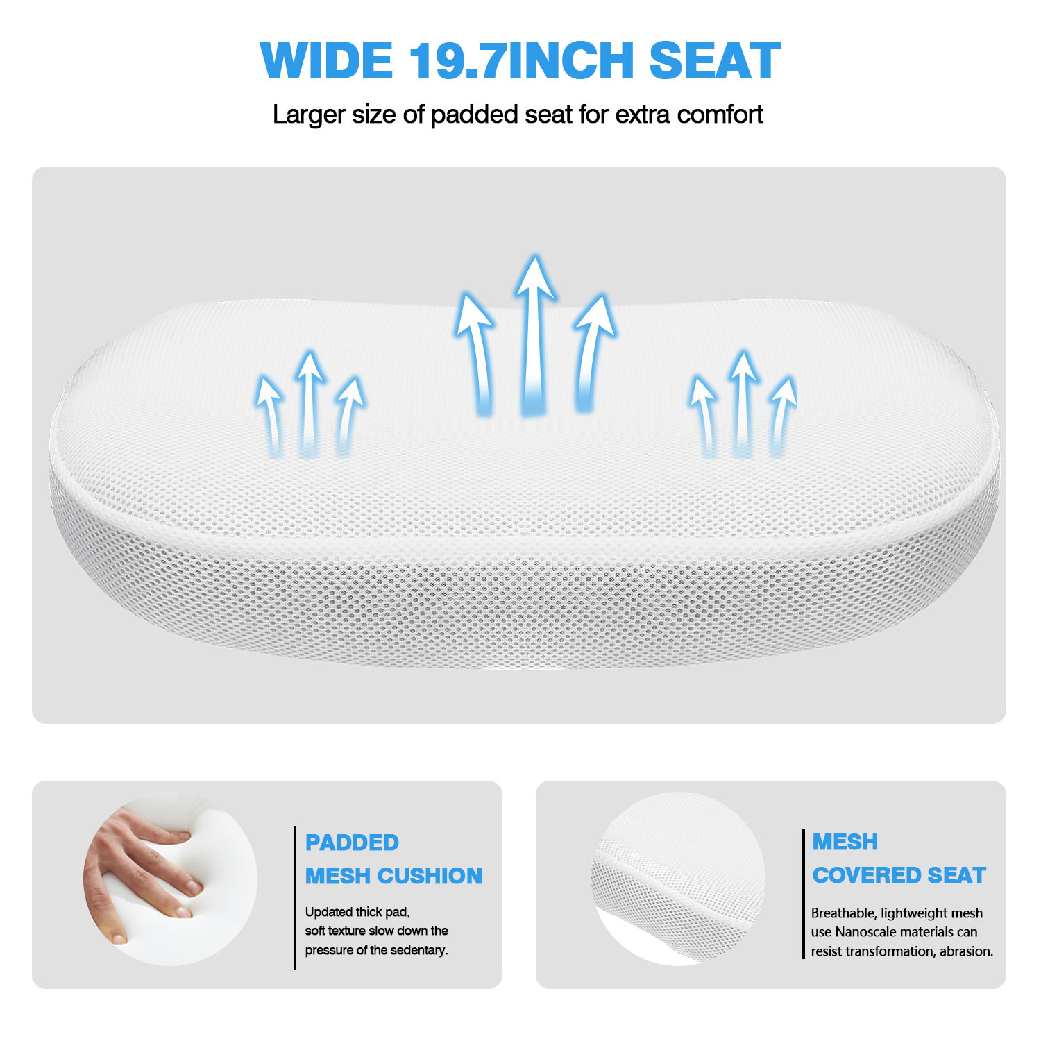 Vitesse Office Chair Mesh Desk Chair Ergonomic Computer Chair with Lumbar Support Modern Executive Adjustable Chair Rolling Swivel Chairs for Women Men,Grey