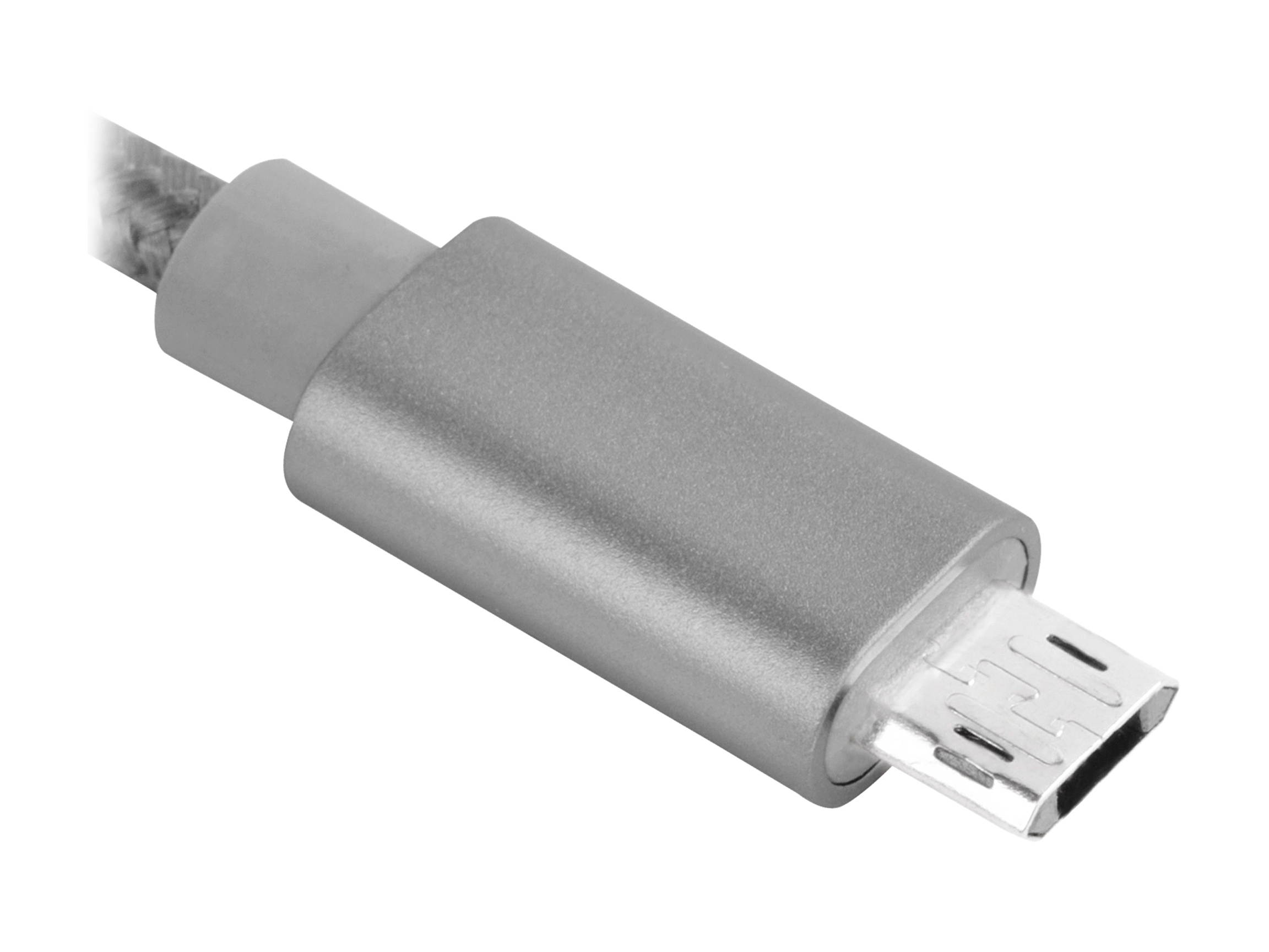 SilverStone Technology Micro USB Cable for Most Smartphones / LG / Samsung / Reversible USB-A / Reversible Micro USB-B / 1000MM - Charcoal Gray - CPU01C