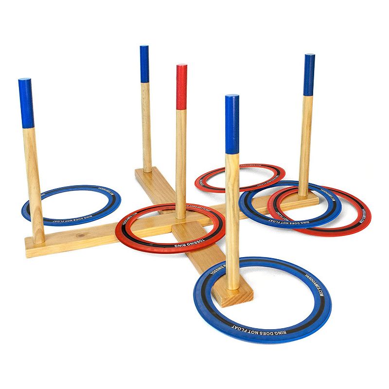 Yard Games Outdoor Giant Wooden Ring Toss Lawn Game w/ Giant Outdoor Pong Set & Backyard Bottle Ring Toss Beersbee Game Set
