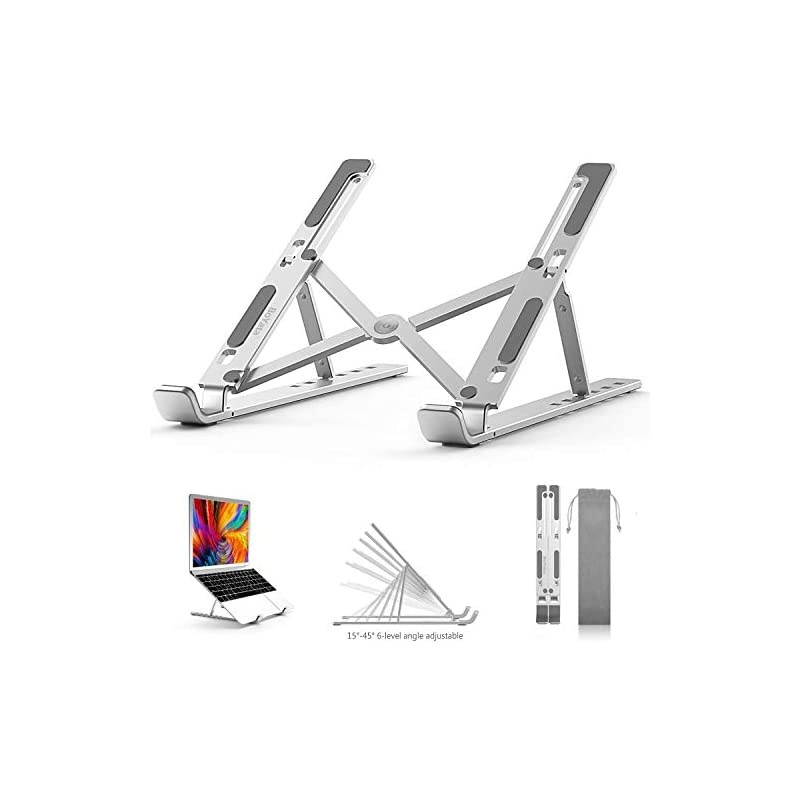 Laptop Stand  Adjustable Portable Laptop Holder for Desk Aluminum Foldable Laptop Riser with 6 Levels of Height Adjustment Compatible with MacBook Air Pro Dell HP Lenovo10156 Laptops