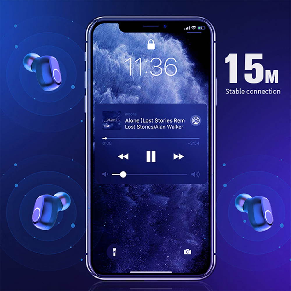 TWS Wireless Headphone Earphone Bluetooth 5.0 HiFi Sound Touch Contro Headphones Mini Noise Sport Reduction Headset