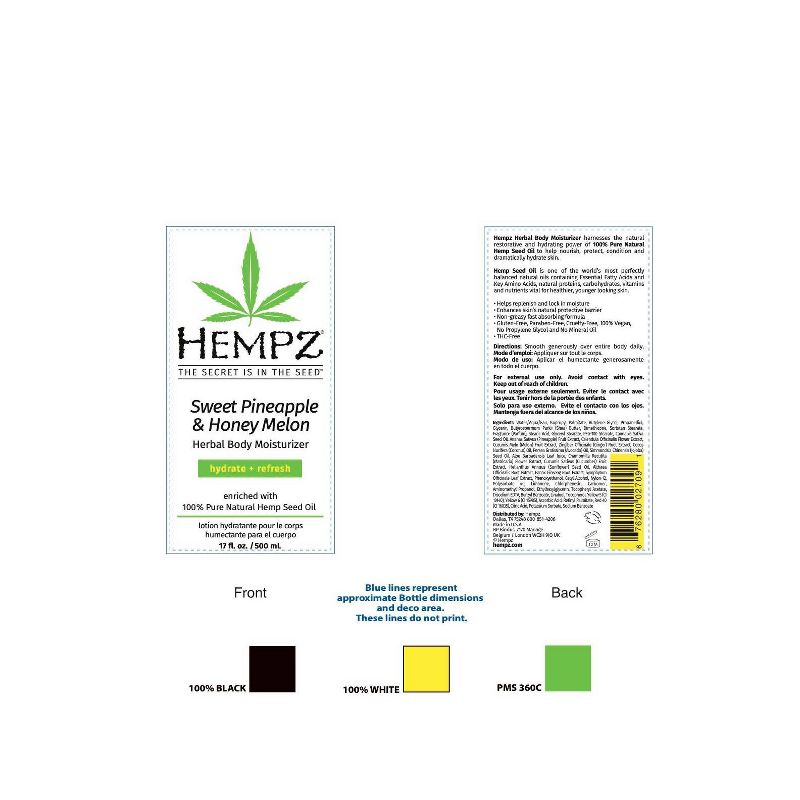 Hempz Sweet Pineapple and Honey Melon Herbal Body Moisturizer - 17oz