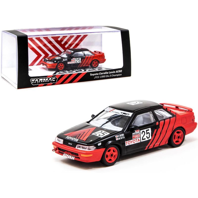 Toyota Corolla Levin AE92 #25 K. Suzuki - M. Nitta "Advan TRD" JTCC Div. 3 Champion (1990) 1/64 Diecast Model Car by Tarmac Works