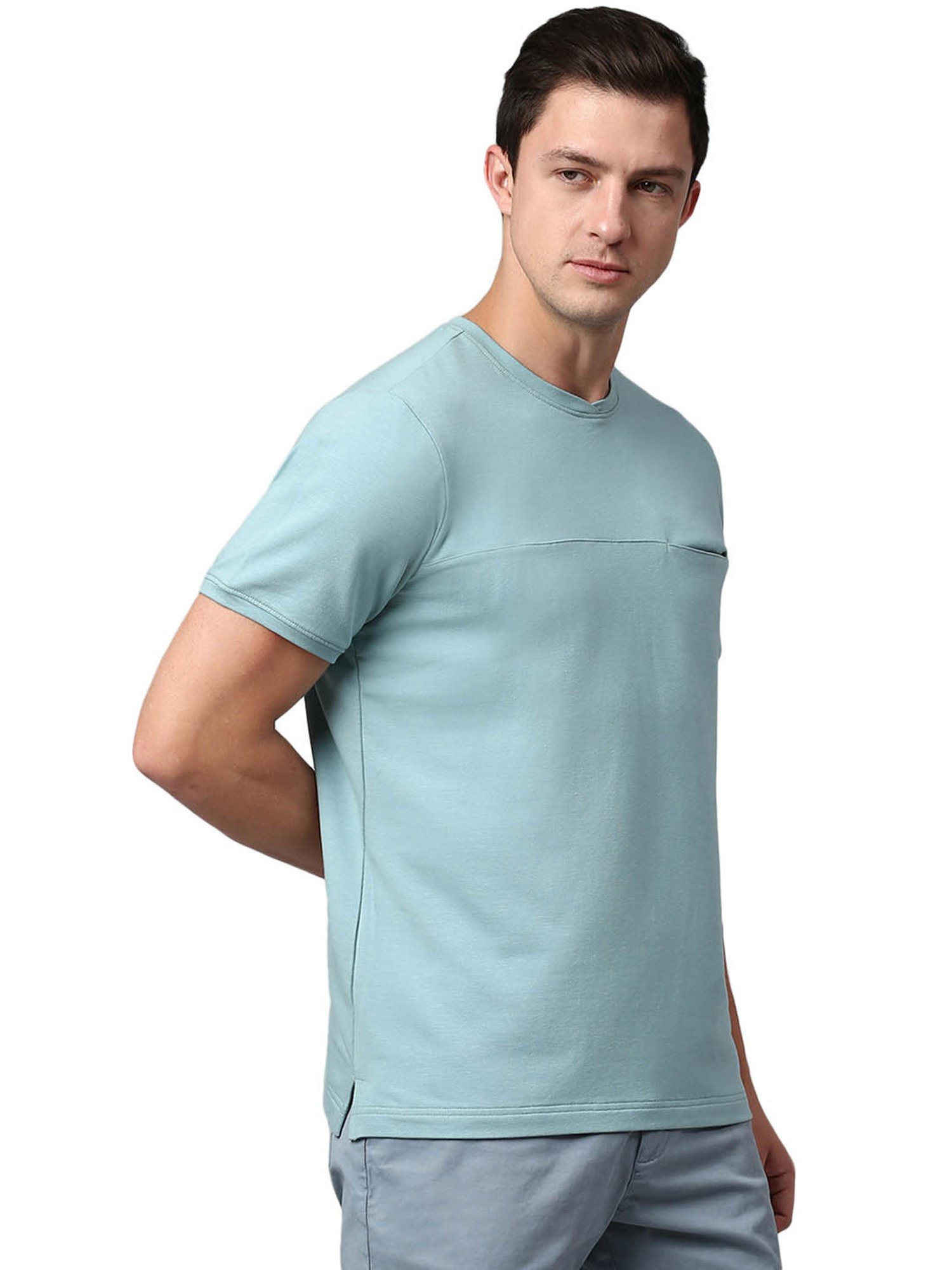 Slowave Mint Green Regular Fit T-Shirt