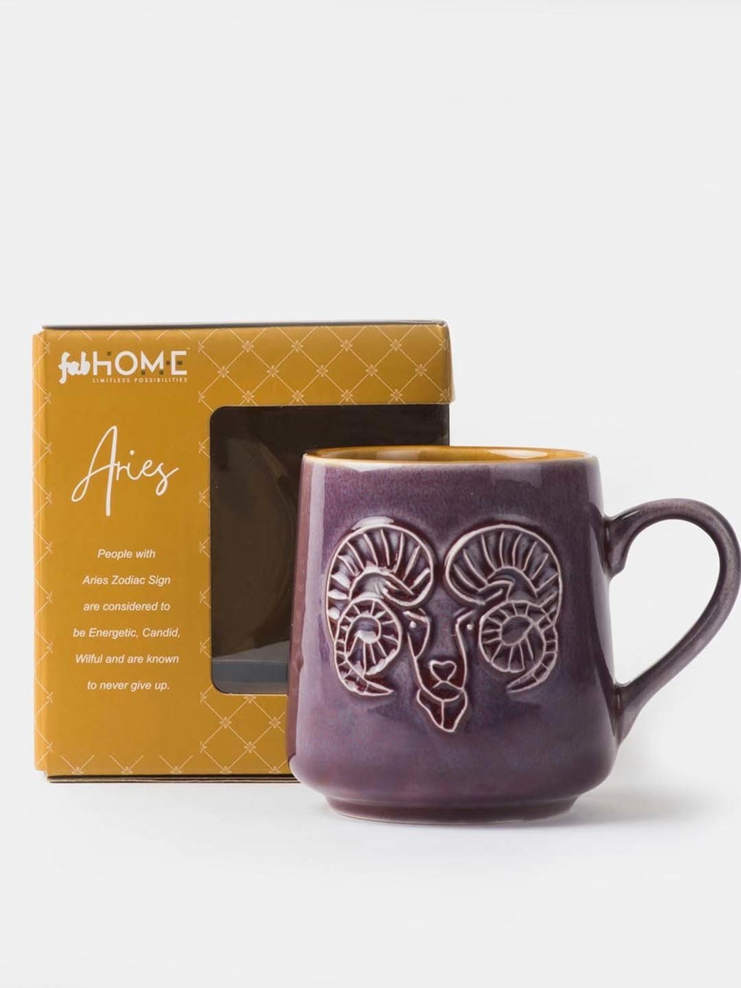 Fabindia Rashi Purple Ceramic Aries Coffee Mug (330 ML)