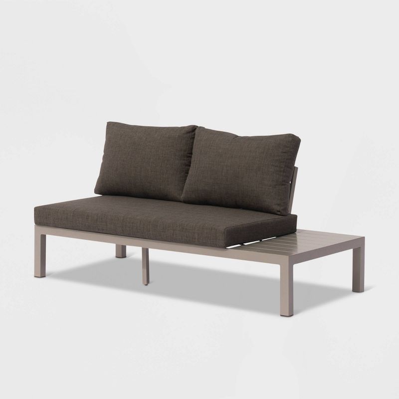 Osborne 4pc Aluminum Outdoor Sectional with Cushions - Silver/Gray - Courtyard Casual