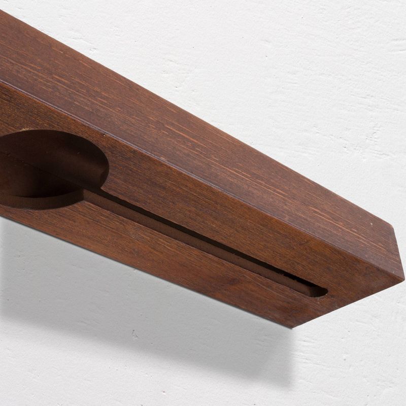 Wooden Floating Wine Glass Shelf Brown - Crystal Art Gallery