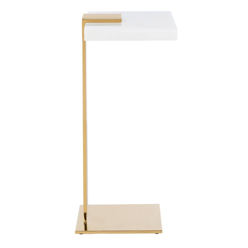 Mars Acrylic Drink Table White/Brass - Safavieh