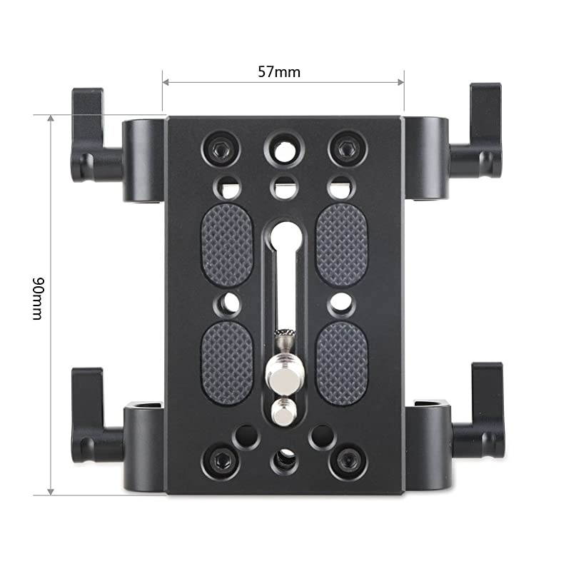 Camera Tripod Mounting Baseplate w15mm Rod Clamp Rail Block for TripodShoulder Support System 1798