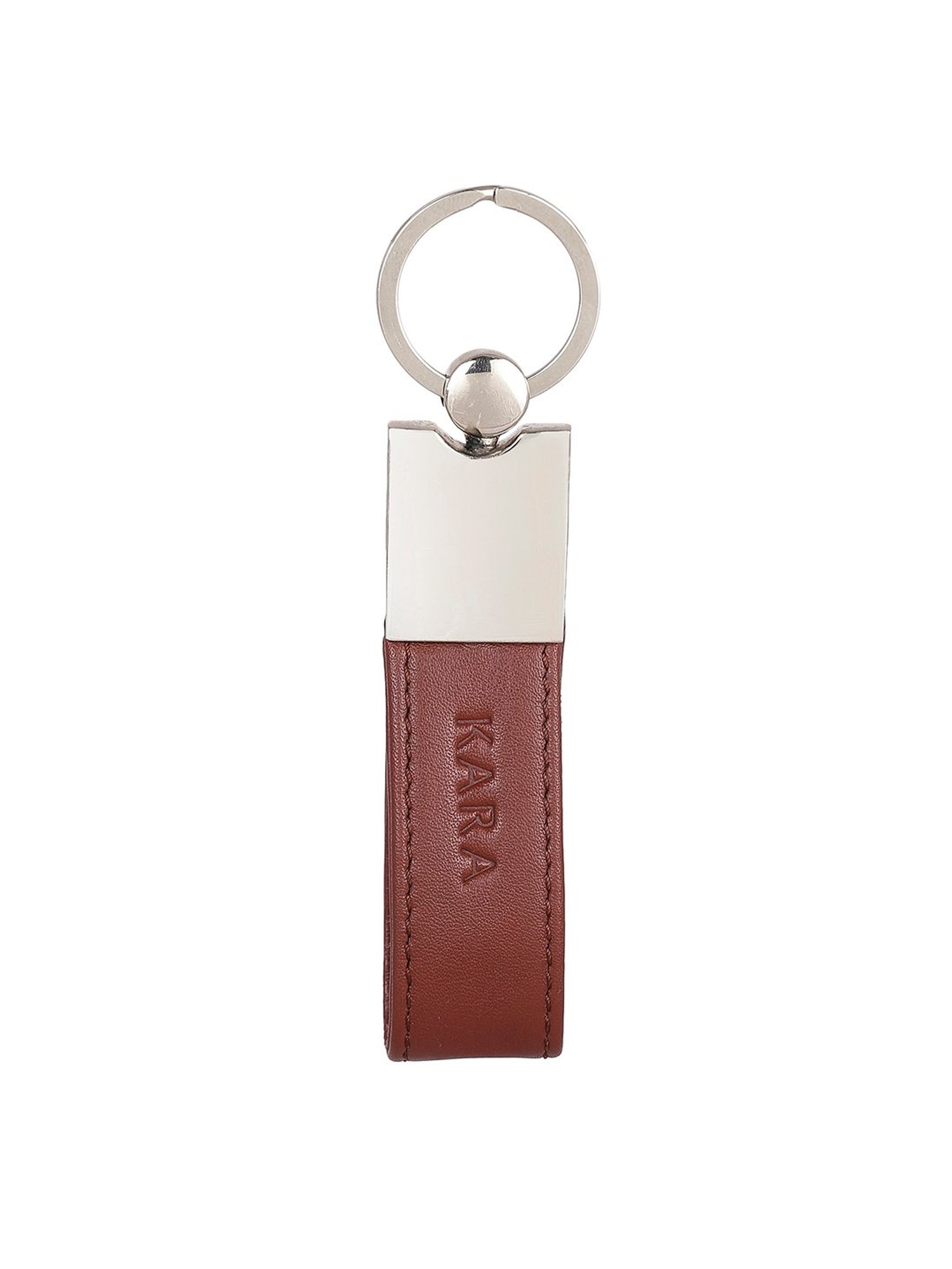 Kara Brown Leather Keychain