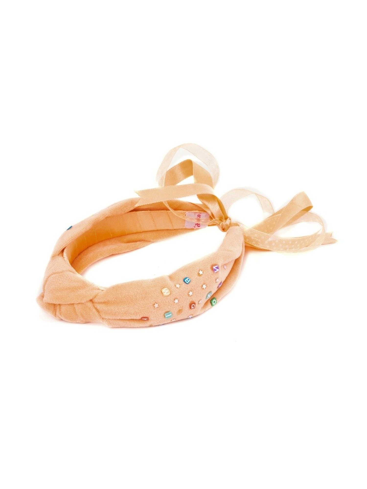 Choko Peach Embellished Hair Band