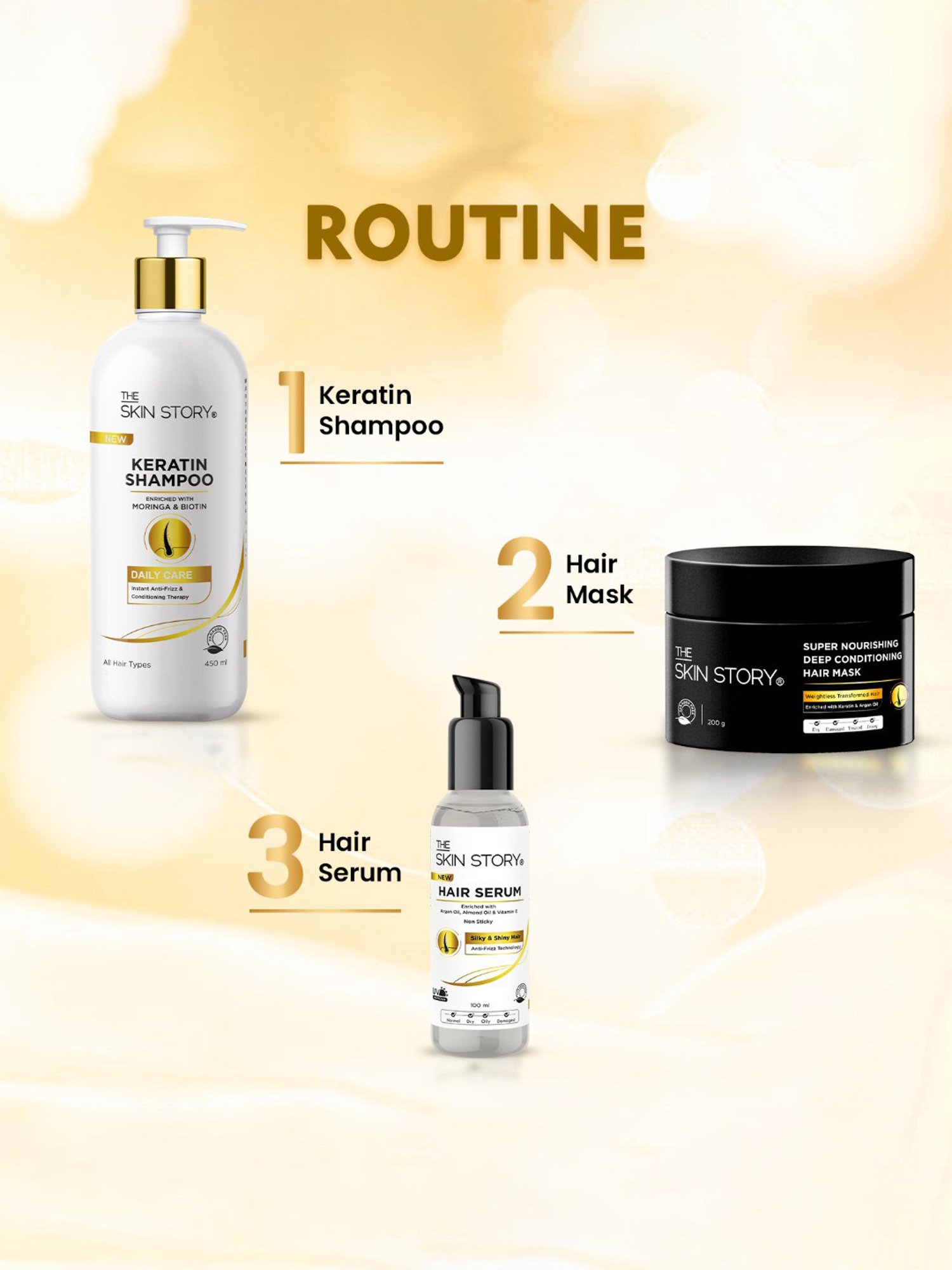 The Skin Story Keratin & Argan Oil Super Nourishing Deep Conditioning Hair Mask - 200 gm