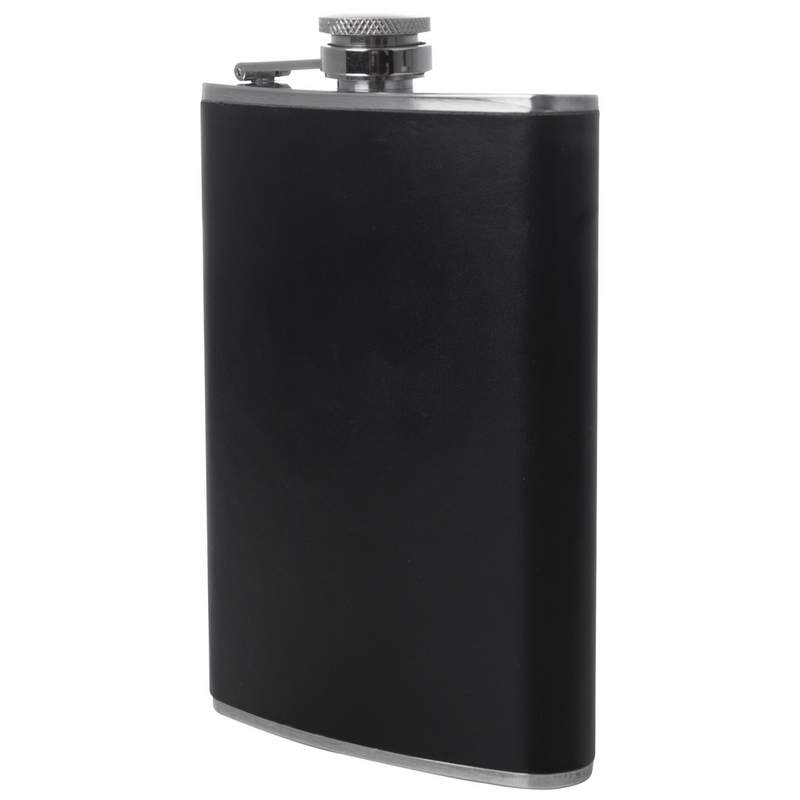 Maxam® 8oz Stainless Steel Flask with Black Wrap