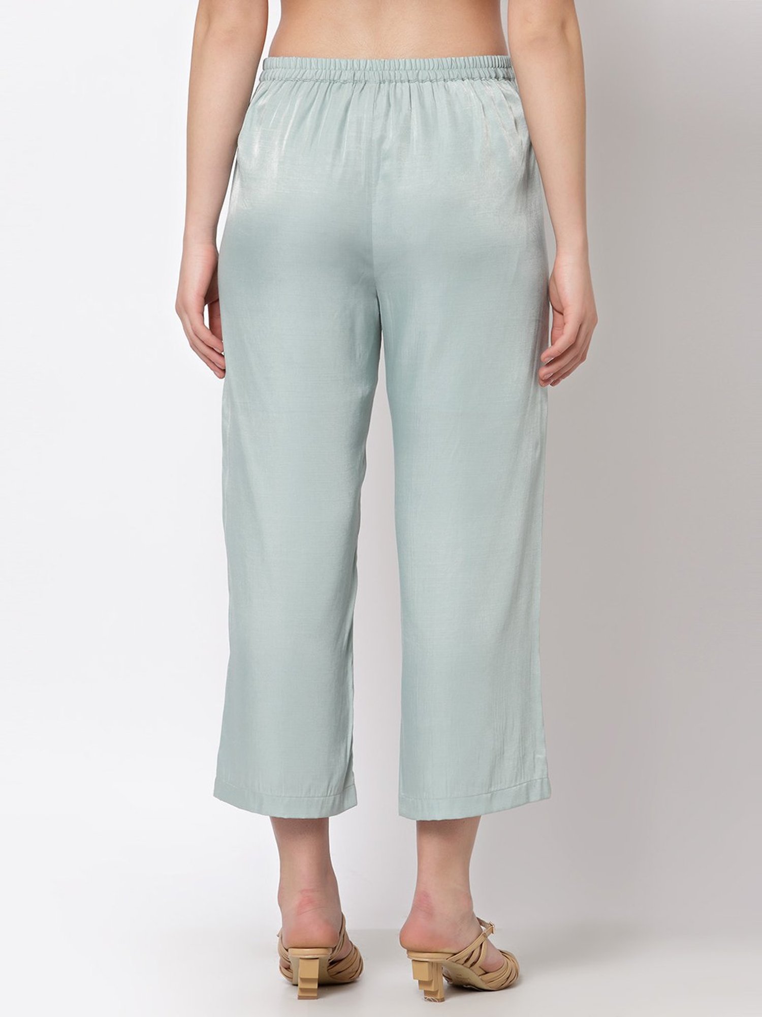 Office & You Blue Straight Fit Palazzos