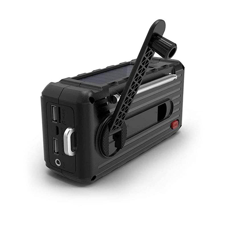 Radio Survival Hand Crank Self Powered AM FM NOAA Weather Station SOS Alarm Radio Kits with LED Flashlights Music 2200mAh Solar Portable Charger for Camping Supplies Disaster Preparedness