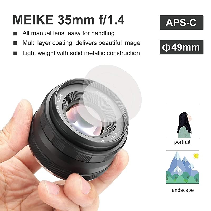 MK-35mm F/1.4 Manual Focus Large Aperture Lens Compatible with Canon Mirrorless Camera