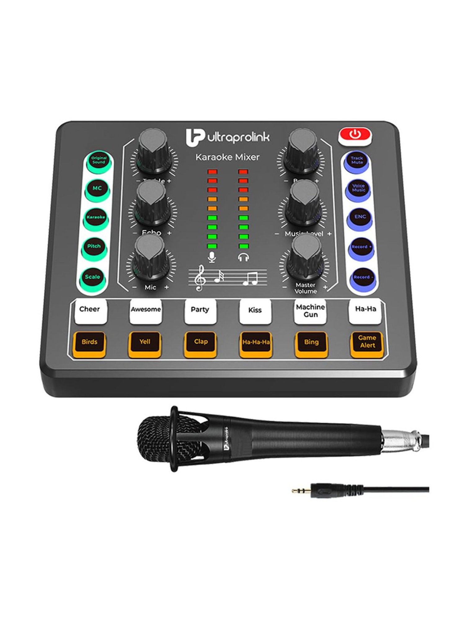 UltraProlink UM1002 Sing Along Pro Portable Bluetooth Audio Mixer Interface, Sound Card for Karaoke