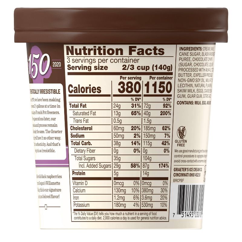 Graeter's Black Raspberry Chocolate Chip Ice Cream - 16oz