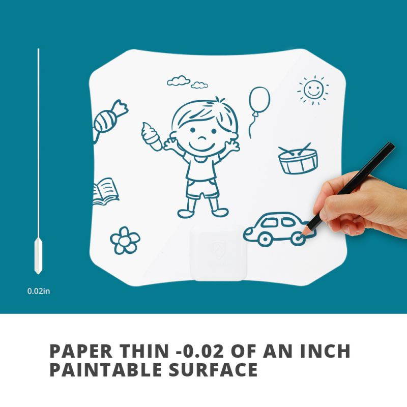 Antop AT-132 Indoor TV Antenna - 30 Mile - Super Slim 0.02" - Piano White - Table Stand - 10ft Cable - 4K UHD Ready