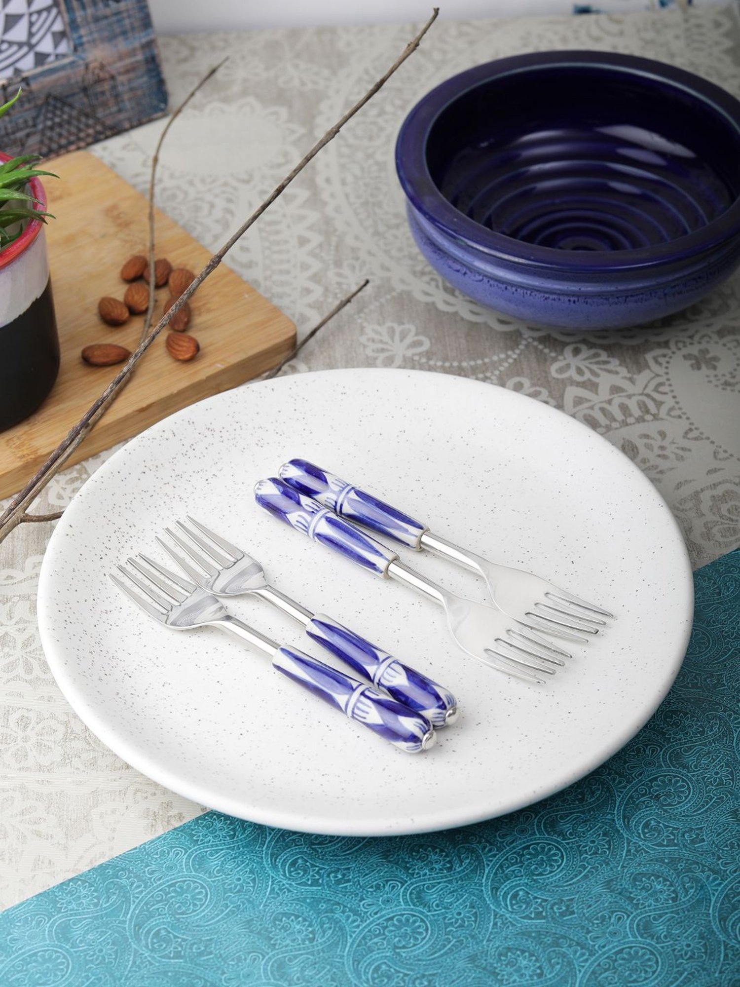 FnS Creta Silver Stainless Steel Dinner Fork - Set of 12