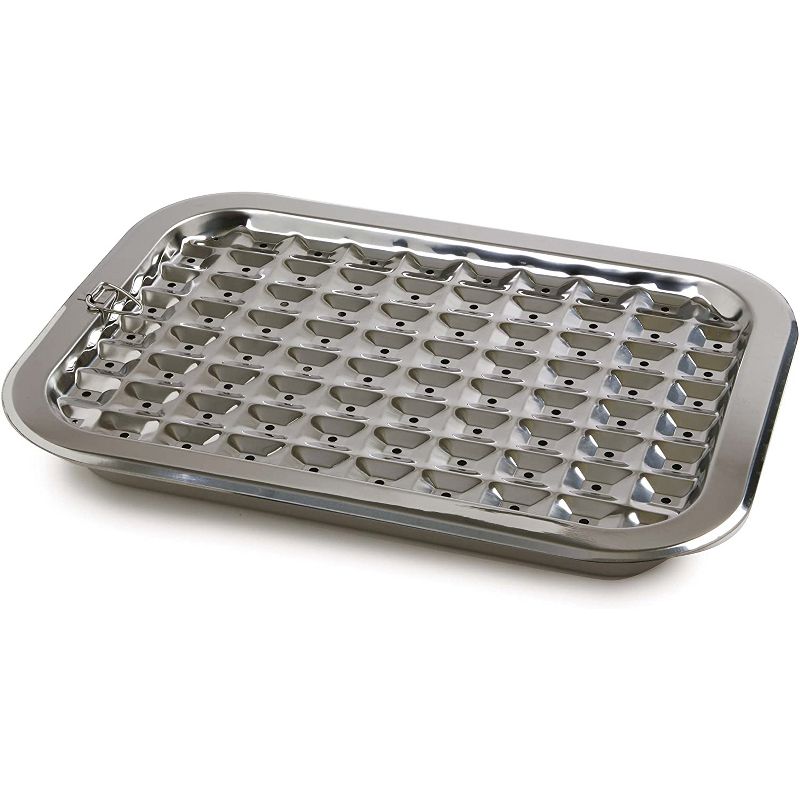 Norpro 2 Piece Stainless Steel Rectangular Kitchen Oven Roasting Broiler Pan and Drip Tray, Brushed Silver