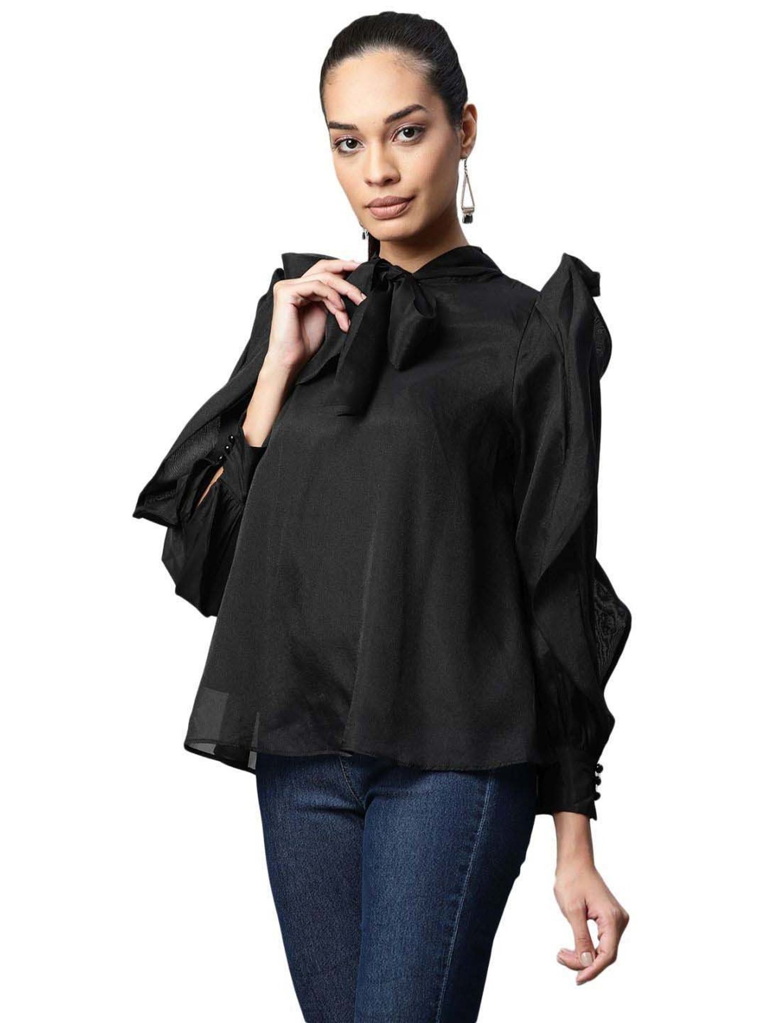 Global Republic Black Full Sleeves Top
