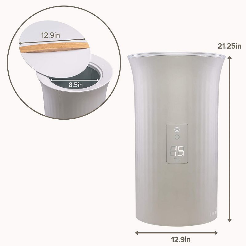 Livefine Towel Warmer with LED Display Bucket Header Style