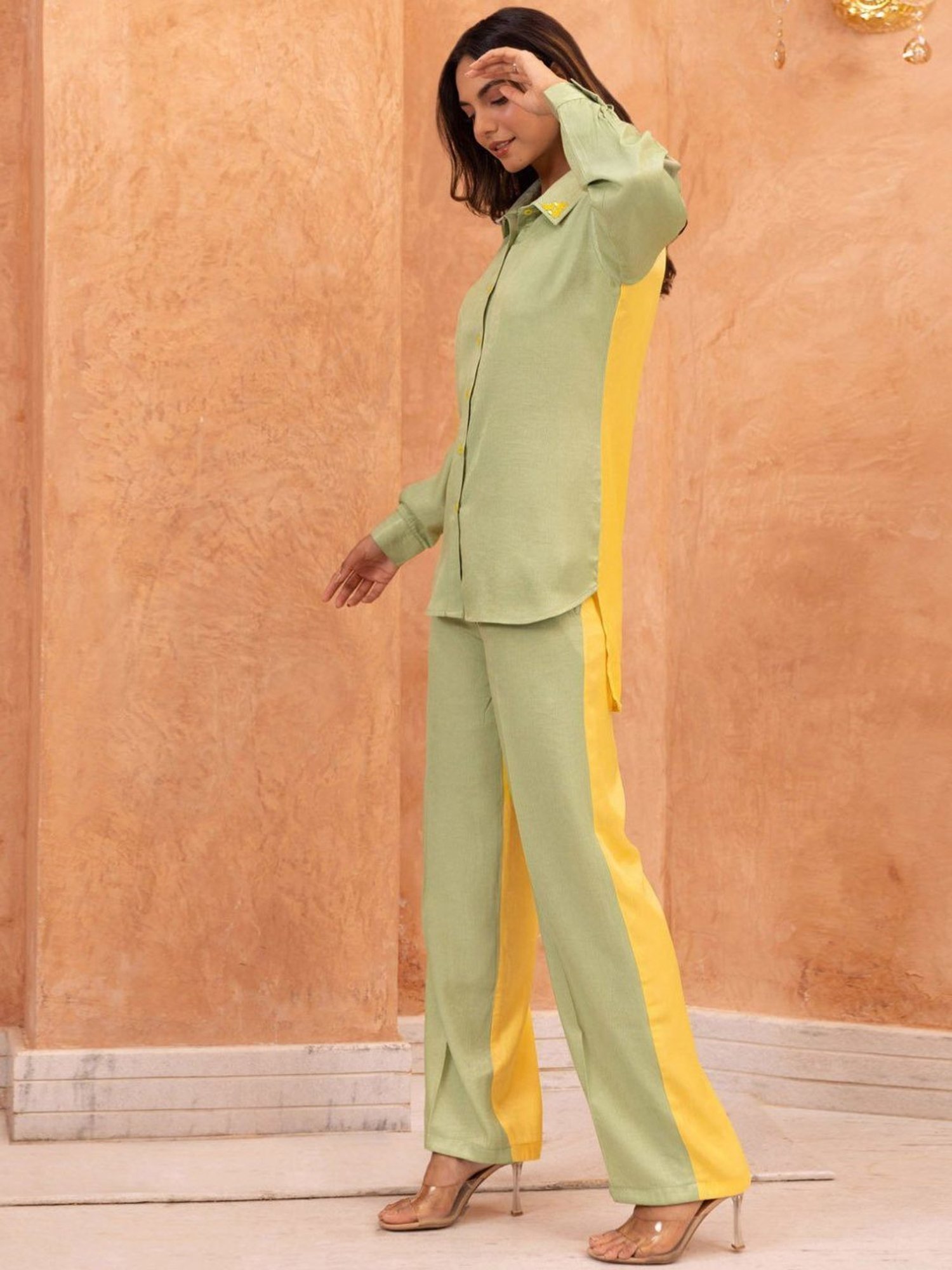 BInfinite Green Butterfly Embellished Coords-Set