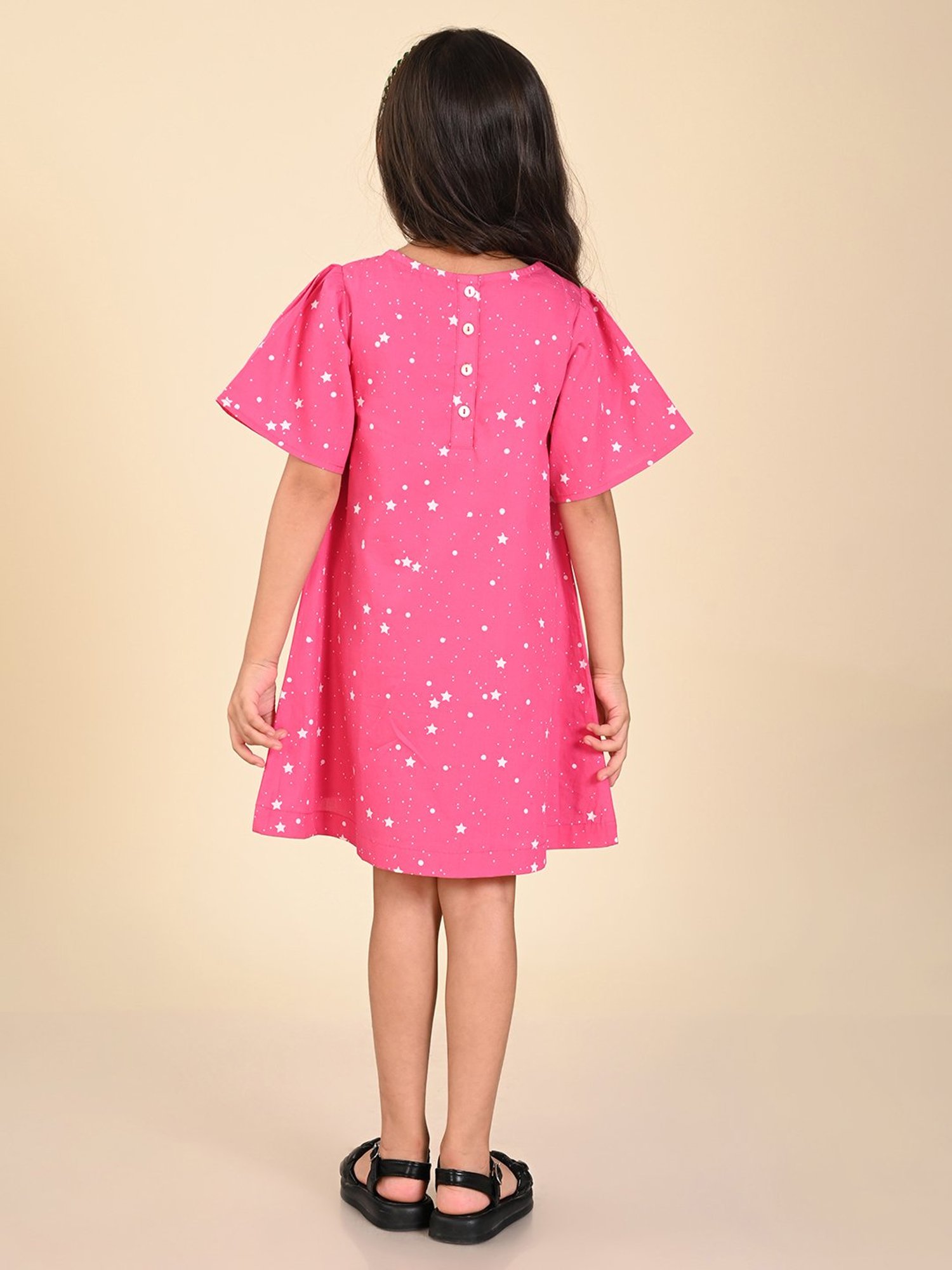 LilPicks Kids Pink Printed A Line Dress