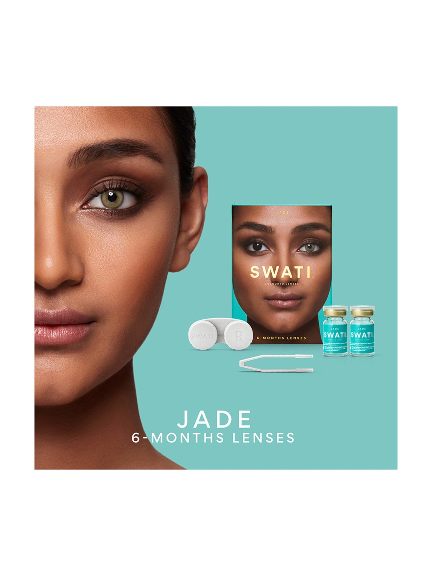 Swati Cosmetics Coloured Contact Lenses - Jade (6 Months, Power -1.25)