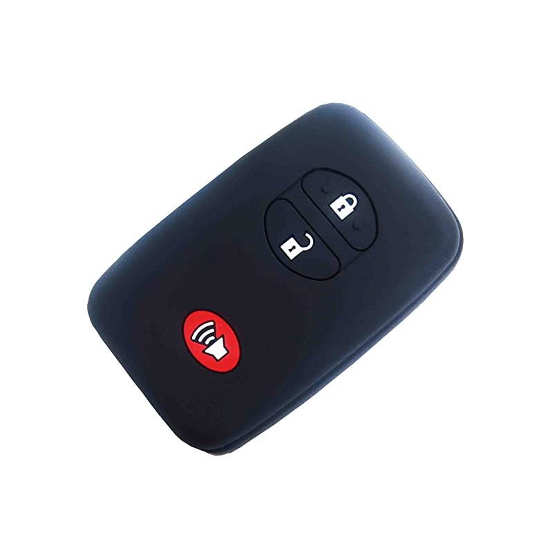 Autotech Remote Key Silicone Rubber Keyless Entry Shell Case Fob and Key Skin Cover fit for Toyota 4runner Venza Avalon Land Cruiser Camry Prius 1 Pair Black+Blue