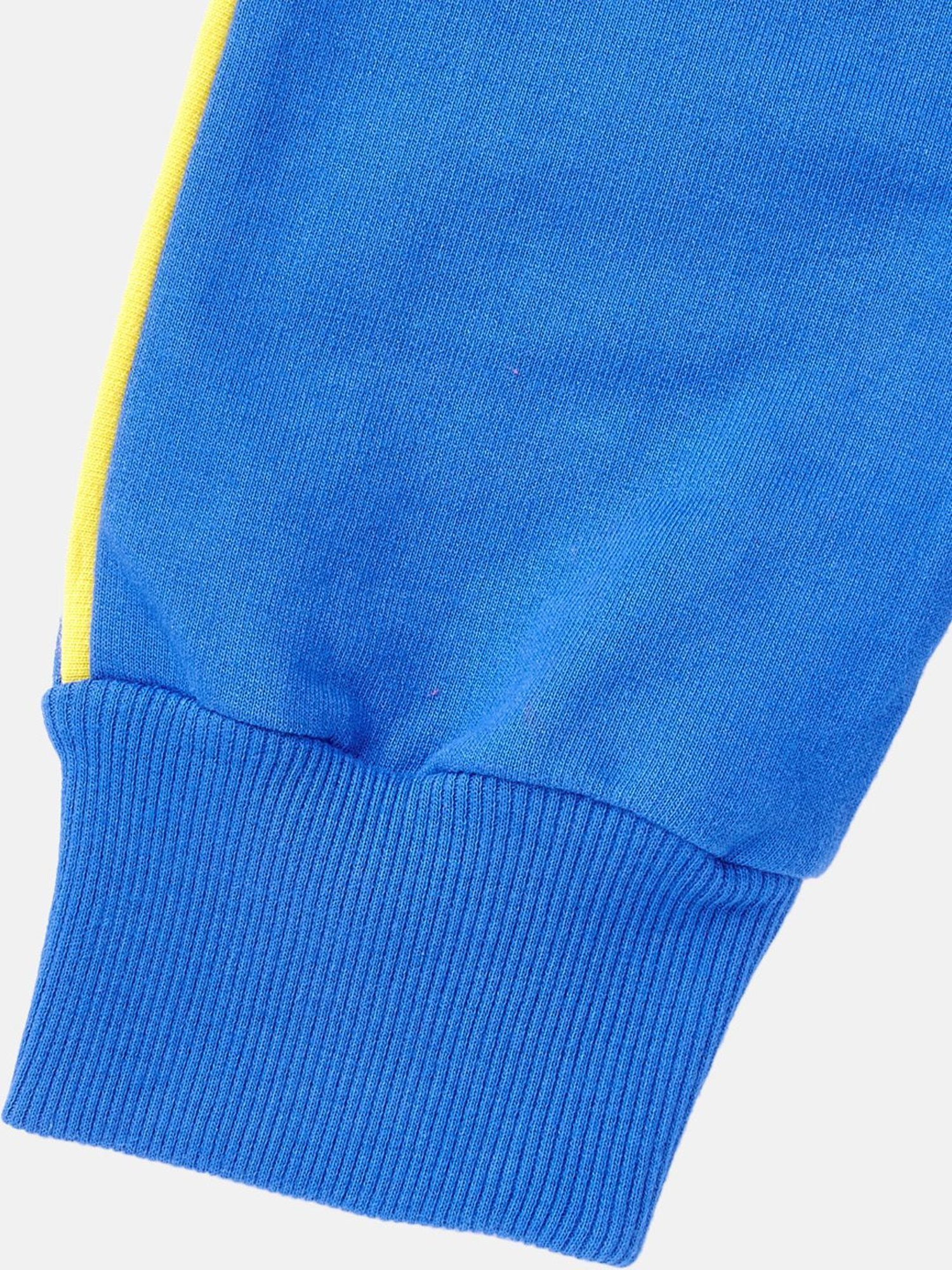 Cub McPaws Kids Blue & Yellow Cotton Printed Full Sleeves Sweatshirt