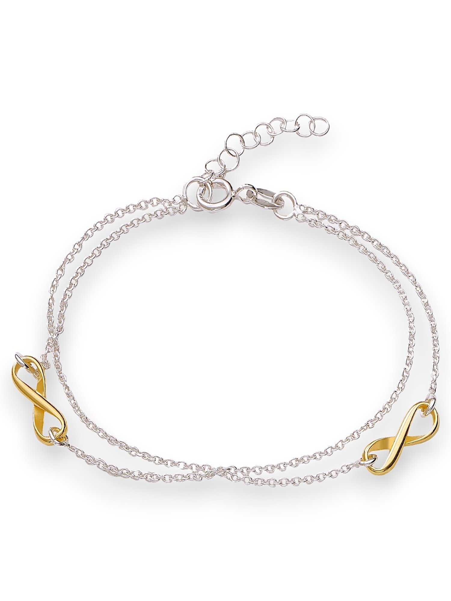 Taraash 925 Sterling Silver Intertwined Chains Infinity Bracelet for Women