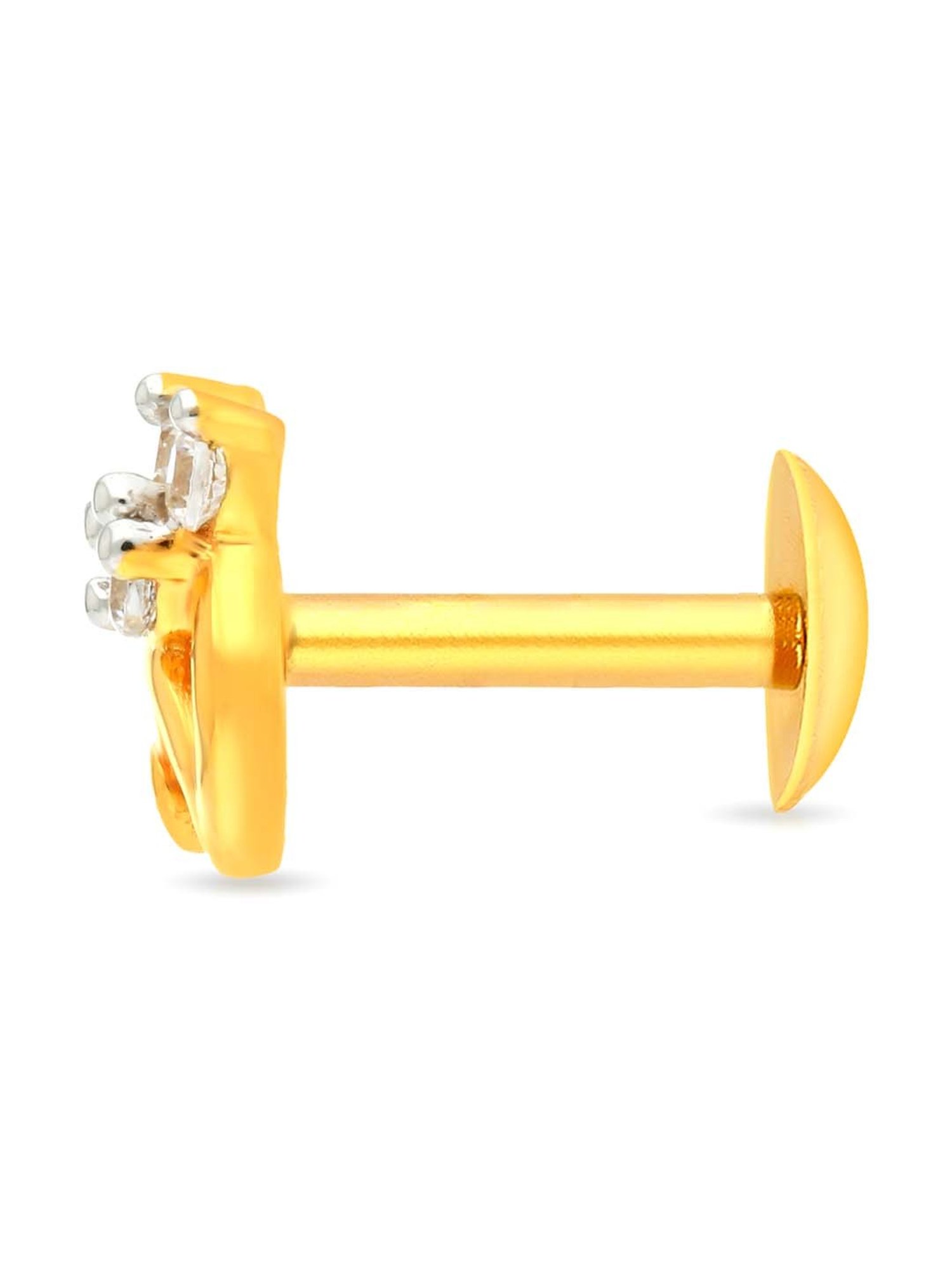 Malabar Gold and Diamonds 22k Gold Floral Nosepin for Women