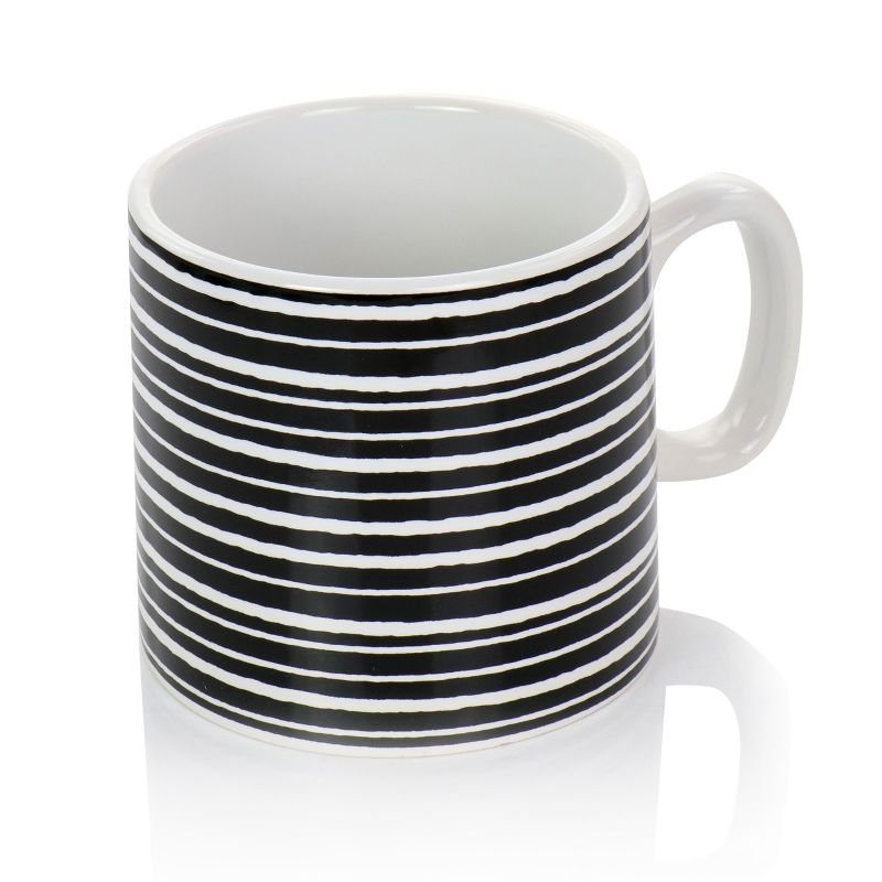 Mr. Coffee Napoli Caffe 4 Piece 17 Ounce Stoneware Assorted Mug Set in Black