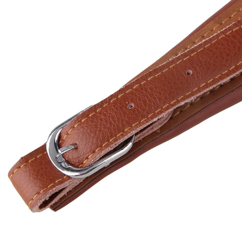 BQLZR 2 Pieces Brown Accordion Artificial Leather Shoulder Strap with Buckles