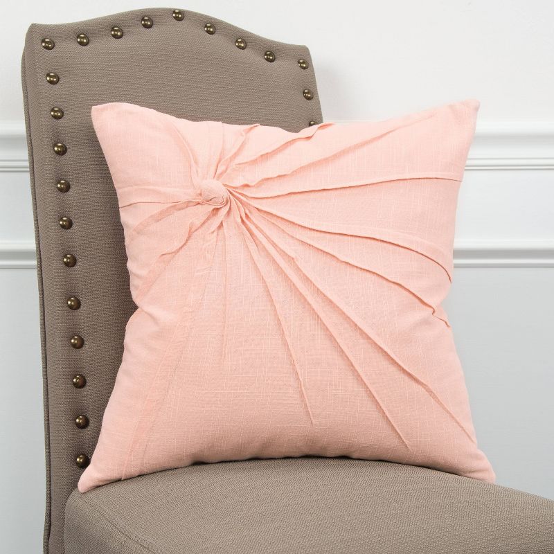Twisted Tacked Knot Throw Pillow Pink - Rizzy Home