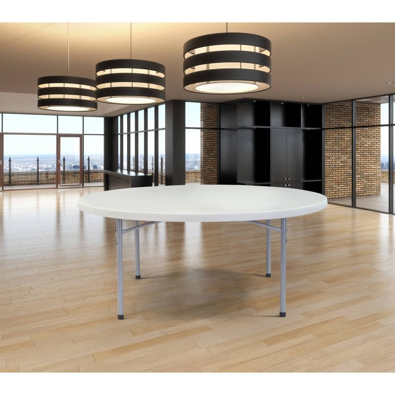 71" Heavy Duty Round Folding Table Speckled Gray - Hampton Collection