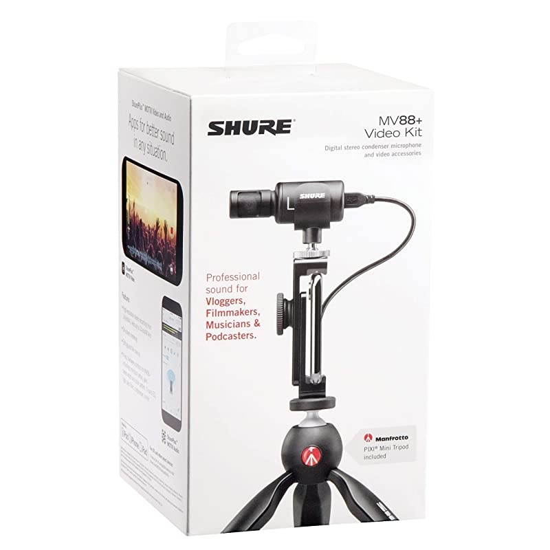 Portable Videography Bundle with SE215 Earphones and MV88+ Video Kit including Digital Stereo Condenser Microphone