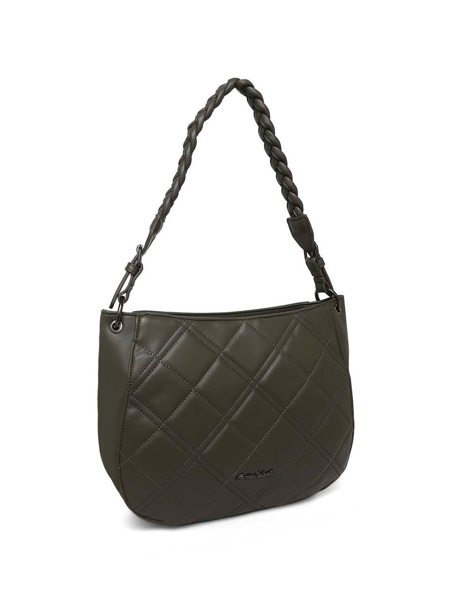 Marina Galanti Green Quilted Medium Hobo Handbag
