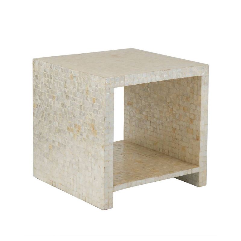 Martin Capiz Shell End Table White - East At Main