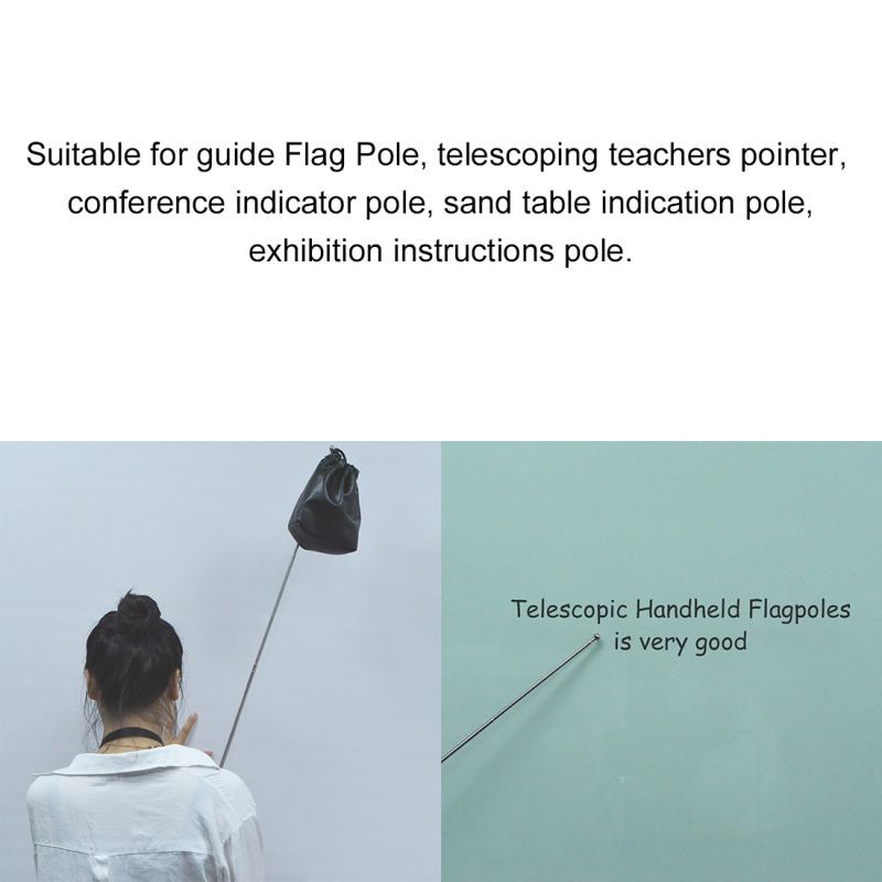 4pcs 3.28ft/1M,Telescopic Handheld Flagpoles,Stainless Steel,Telescopic Guide Flag Pole,Teaching Pointer,for Tour Guides and Teachers,Green