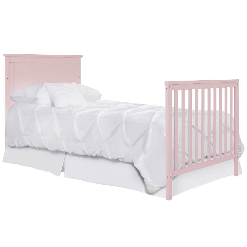 Dream On Me Jasmin 4-in-1 Convertible Mini Crib - Pink