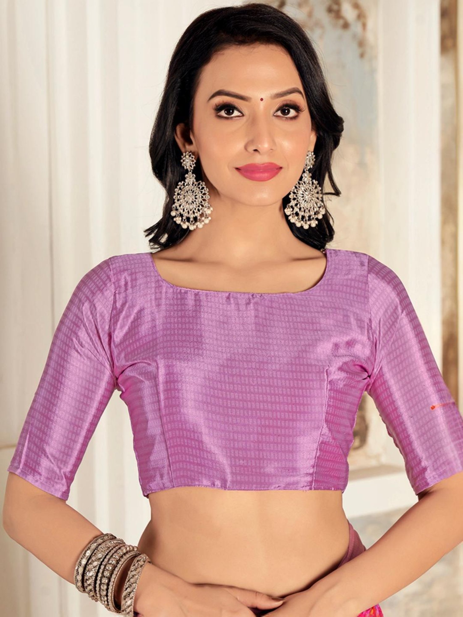 Unnati Silks Grey Cotton Printed Saree With Unstitched Blouse