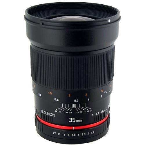 Rokinon 35mm f/1.4 Wide Angle Lens w/ Automatic Chip for Nikon DSLR Cameras - RK35MAFN