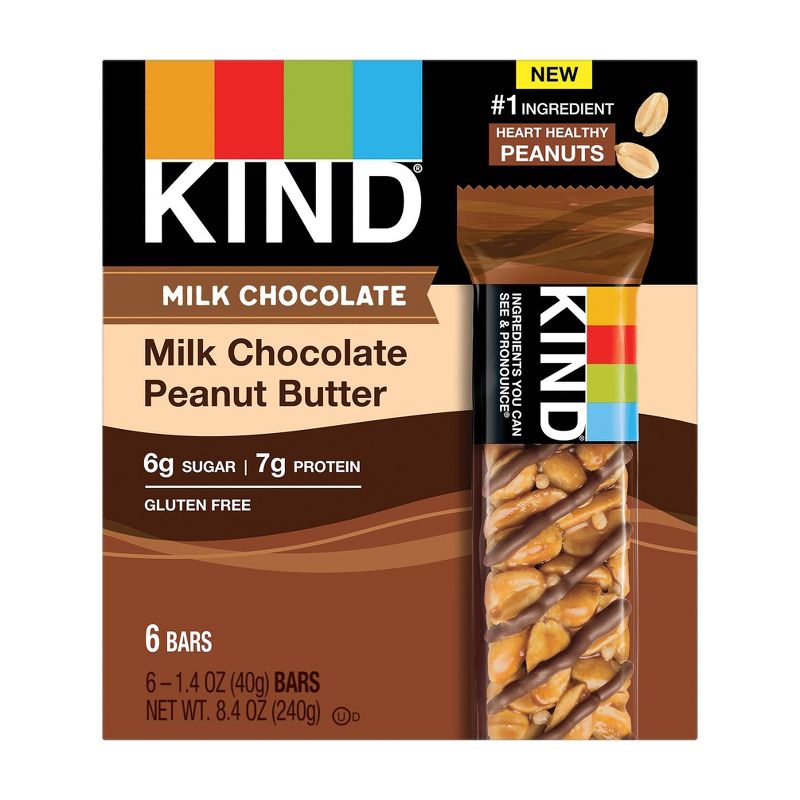 KIND Chocolate Series Milk Chocolate Peanut Butter Bar - 8.4oz/6ct