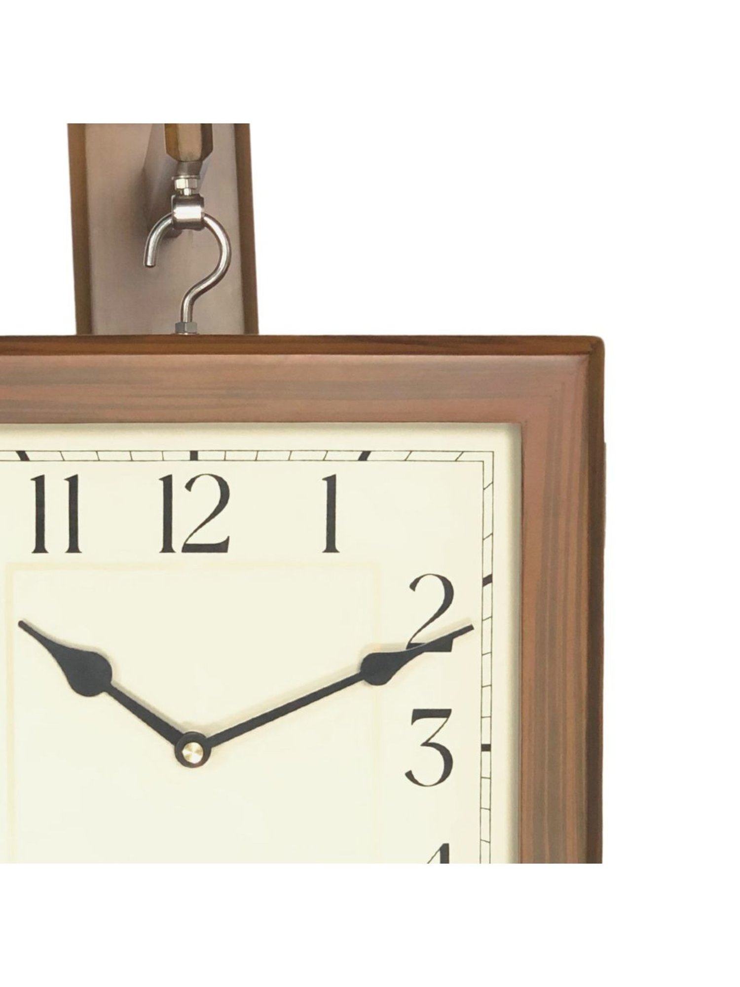 CHRONIKLE Square Brown Wood Wall Clock