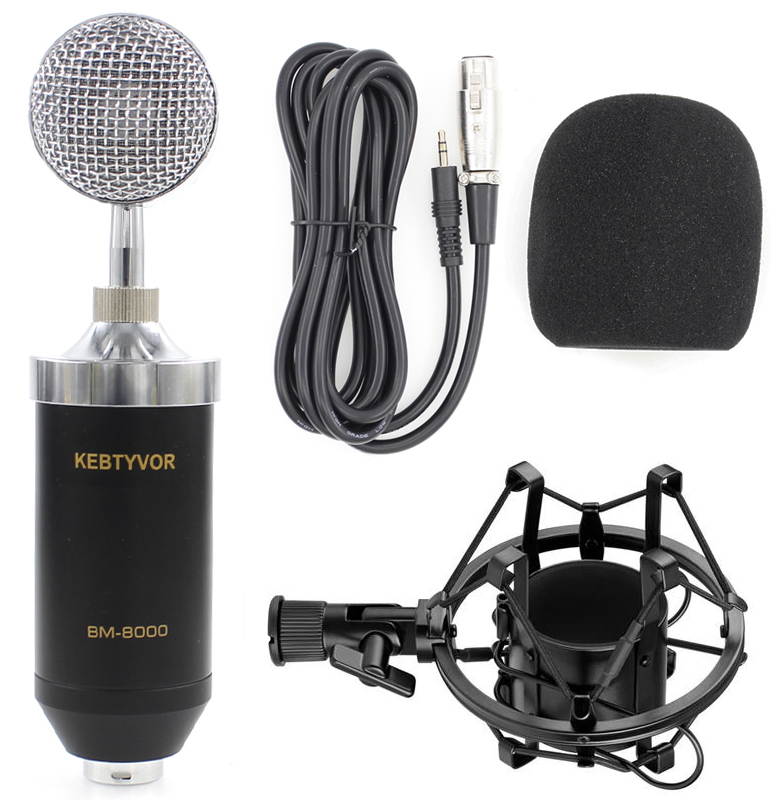 BM 8000 Professional Condenser Microphone bm8000 Audio Studio Vocal recording for Computer karaoke
