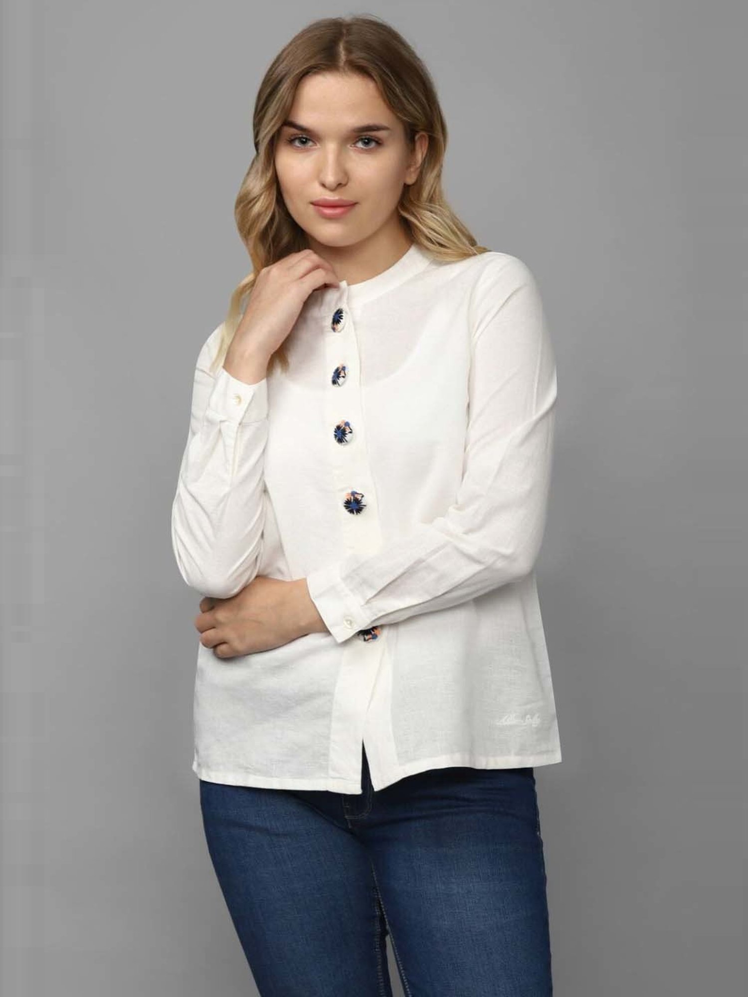 Allen Solly White Regular Fit Top